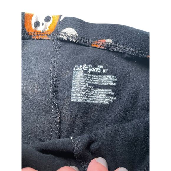 EUC Cat & Jack Girl 5T Halloween‎ Leggings Black w/ Candy Ghosts Cake Pop - Picture 3 of 4